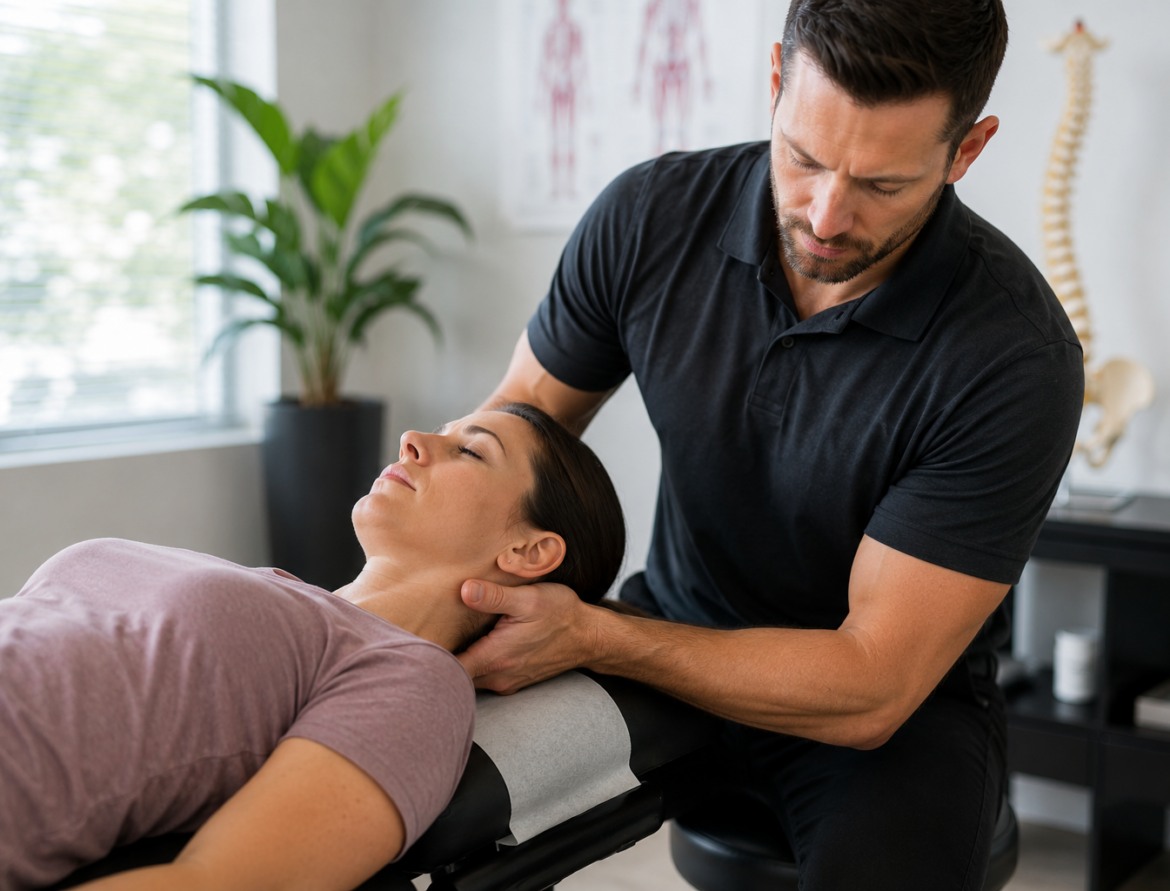 Chiropractic therapy in a calming clinic