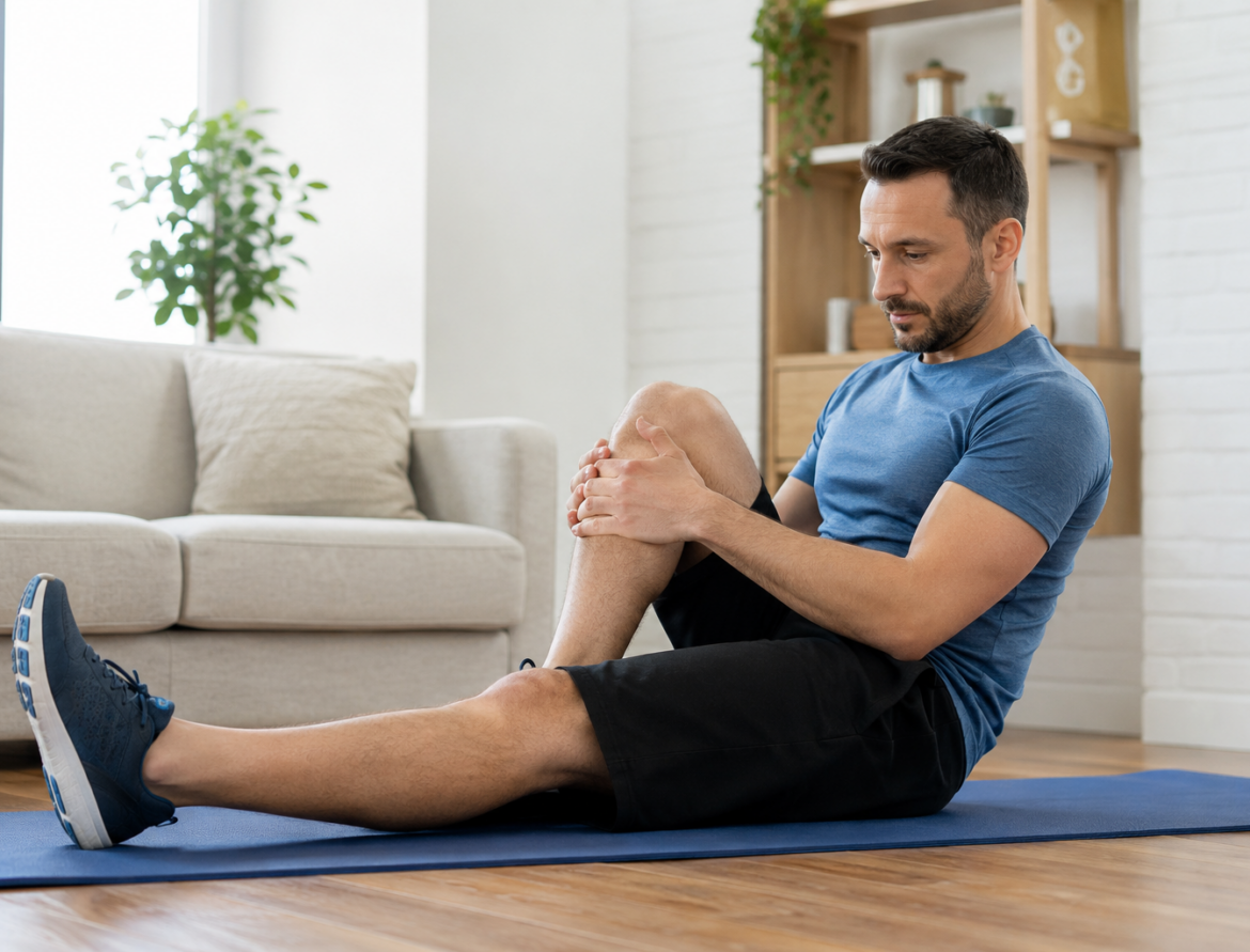 Patient performing rehabilitation exercises