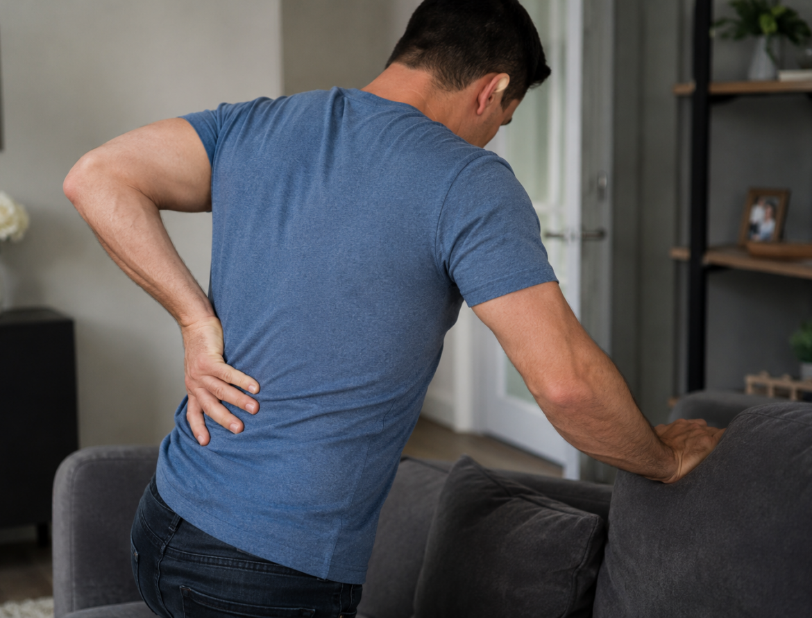 Patient receiving spinal decompression therapy for chronic low back pain at Boardman Family Chiropractic in Ahwatukee